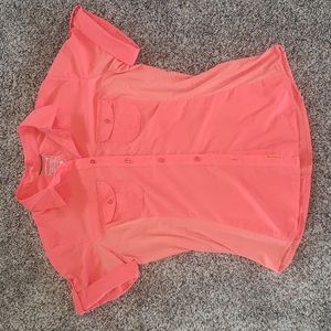 Merrell Coral Shortsleeve Opti-wick UPF 30+ Sun Shirt (Large) button blouse